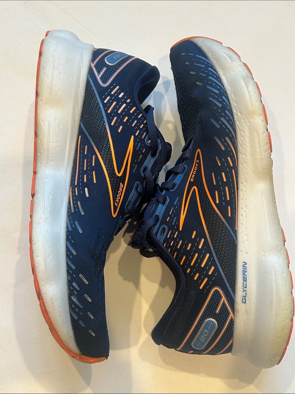 Brooks Navy Running Shoes with Orange Accents